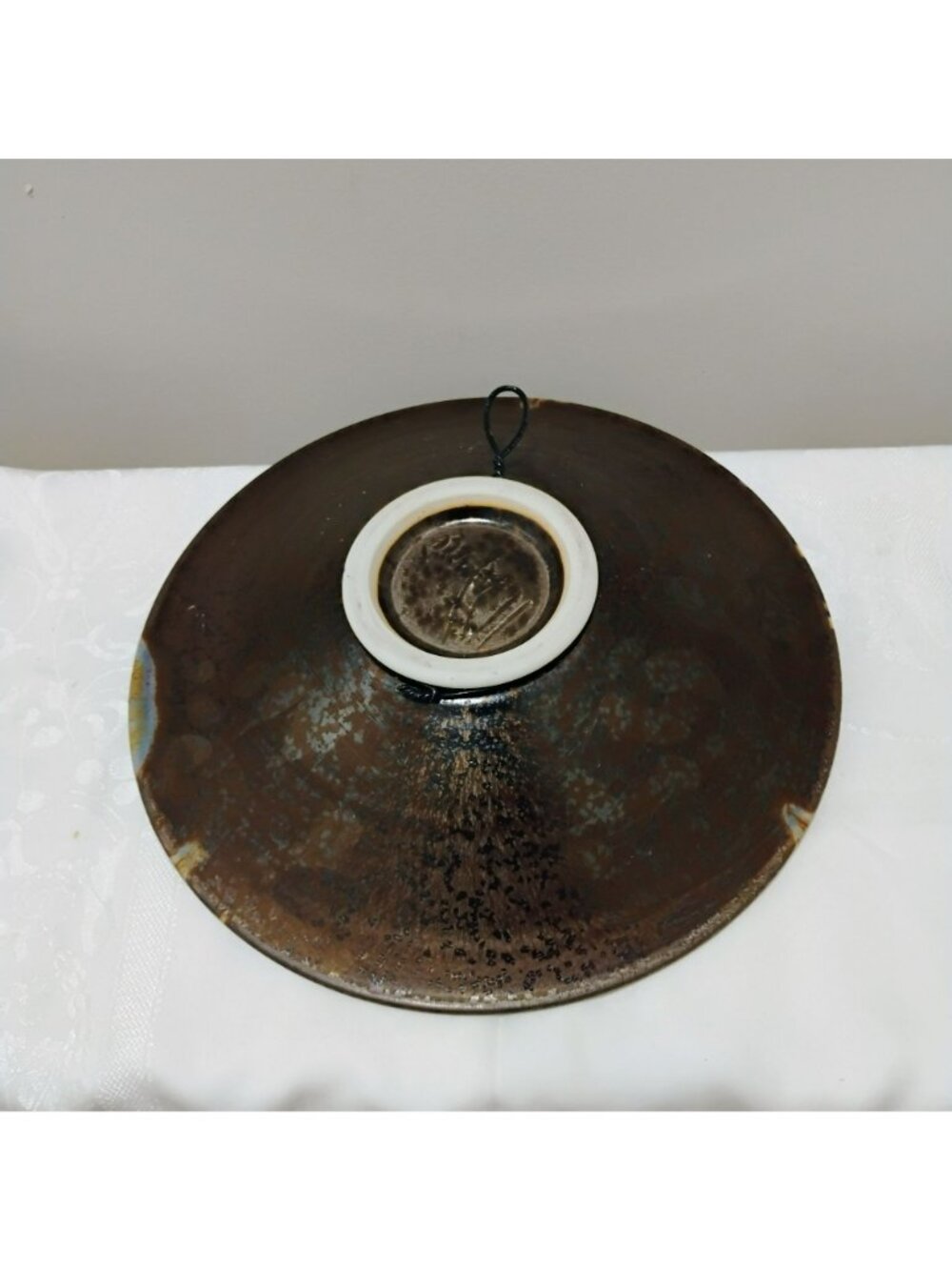 Marc Matsui Studio Art Pottery Bowl w Abstract Glaze Design 12" Signed Vintage - Picture 11 of 14